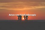 Arten von Psychotherapie