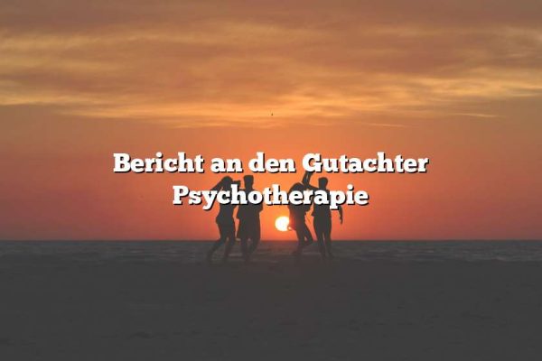 Bericht an den Gutachter Psychotherapie