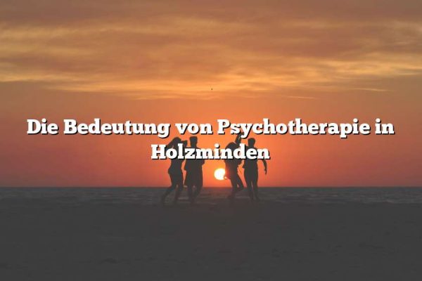 Die Bedeutung von Psychotherapie in Holzminden