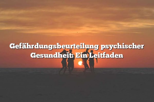 Gefährdungsbeurteilung psychischer Gesundheit: Ein Leitfaden