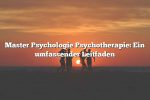 Master Psychologie Psychotherapie: Ein umfassender Leitfaden