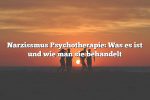 Narzissmus Psychotherapie: Was es ist und wie man sie behandelt