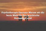 Psychotherapie Ilmenau: Warum wir die beste Wahl für Ihre psychische Gesundheit sind