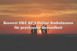 Recover UKE AP 4 Online Ambulanzen für psychische Gesundheit