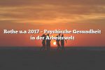 Rothe u.a 2017 – Psychische Gesundheit in der Arbeitswelt