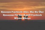 Synonym Psychisch: Alles, Was Sie Über Synonyme Für Den Begriff Psychisch Wissen Müssen