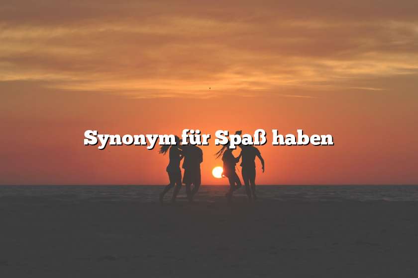 Synonym für Spaß haben