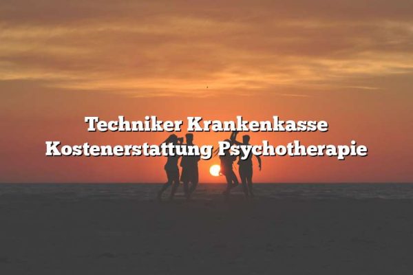 Techniker Krankenkasse Kostenerstattung Psychotherapie