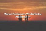 Warum Psychisches Wohlbefinden Bedeutsam ist