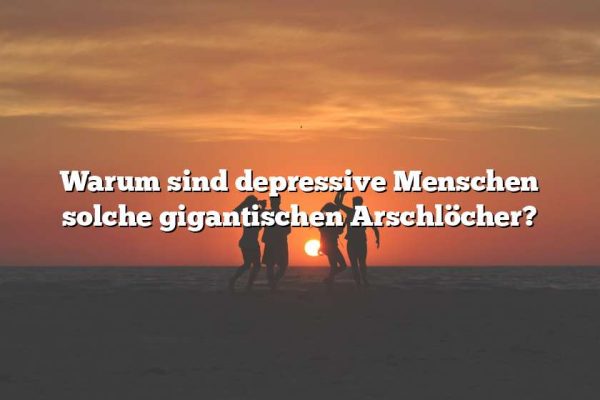 Warum sind depressive Menschen solche gigantischen Arschlöcher?