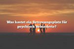 Was kostet ein Betreuungsplatz für psychisch Behinderte?