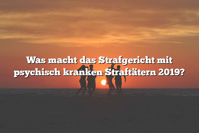 Was macht das Strafgericht mit psychisch kranken Straftätern 2019?