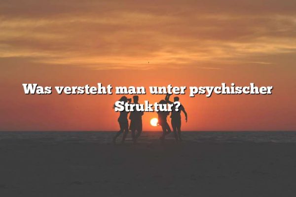 Was versteht man unter psychischer Struktur?