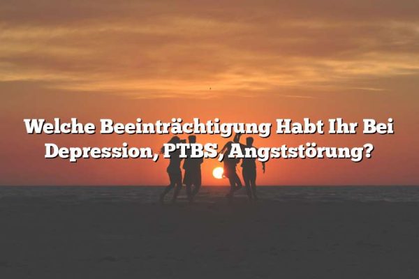 Welche Beeinträchtigung Habt Ihr Bei Depression, PTBS, Angststörung?