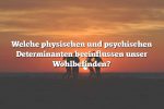 Welche physischen und psychischen Determinanten beeinflussen unser Wohlbefinden?