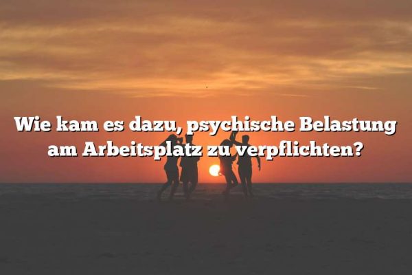 Wie kam es dazu, psychische Belastung am Arbeitsplatz zu verpflichten?