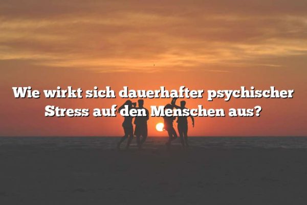 Wie wirkt sich dauerhafter psychischer Stress auf den Menschen aus?