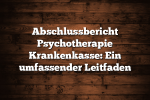 Abschlussbericht Psychotherapie Krankenkasse: Ein umfassender Leitfaden