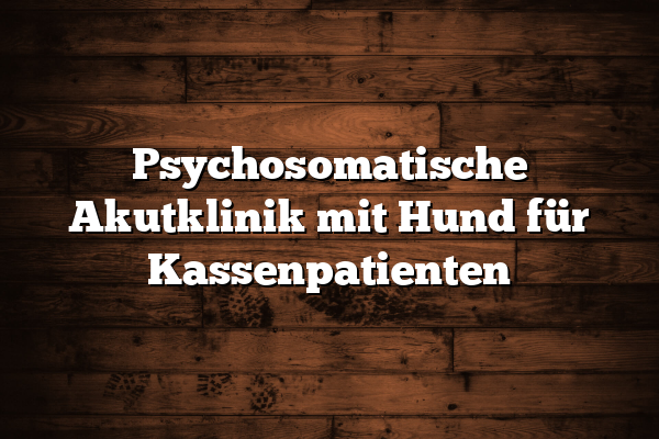 Psychosomatische Akutklinik mit Hund für Kassenpatienten