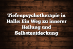 Tiefenpsychotherapie in Halle: Ein Weg zu innerer Heilung und Selbstentdeckung