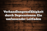 Verhandlungsunfähigkeit durch Depressionen: Ein umfassender Leitfaden