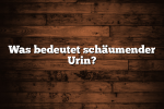 Was bedeutet schäumender Urin?