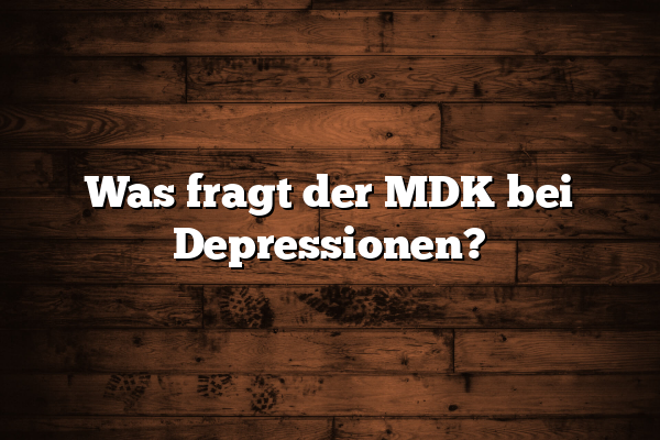 Was fragt der MDK bei Depressionen?